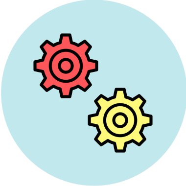 Dişliler. Web simgesi vektör illüstrasyonu