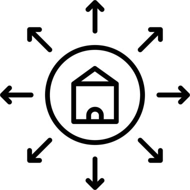 Ev. Web simgesi basit illüstrasyon