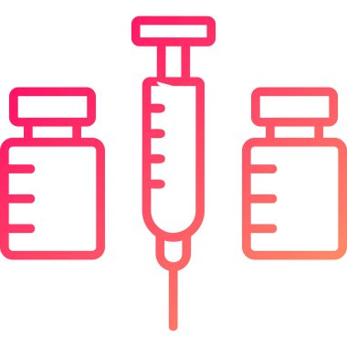 Şırınga ve hap ikonu, vektör illüstrasyonu