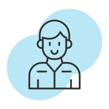 Saç stili ve şapkası olan adam, vektör tasarımlı.