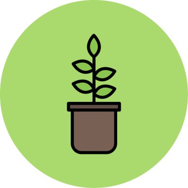 Bitki. Web simgesi basit illüstrasyon