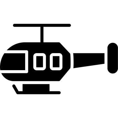 Helikopter simgesi, vektör illüstrasyonu beyaz arkaplanda izole edildi