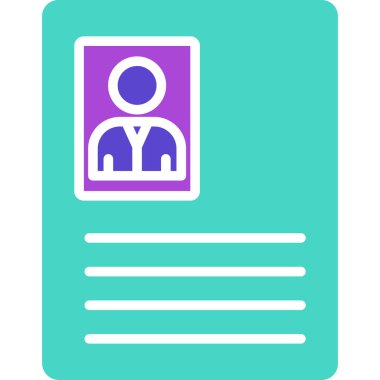 Kartvizit ikonu. Web için iş kartı vektör simgelerinin özet çizimi