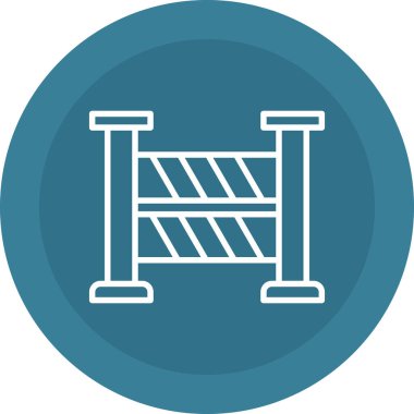 Ahşap bariyer simgesi. Web için yapı vektörü simgelerinin özet çizimi