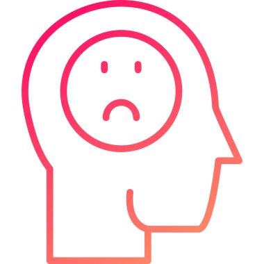 Üzgün yüzlü bir kafa.