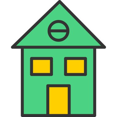 Bina. Web simgesi basit illüstrasyon