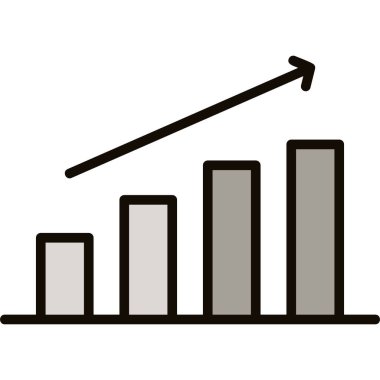 büyüme grafiği simgesi. İnce çizgi stili tasarım vektör çizimi. Basit tasarım.
