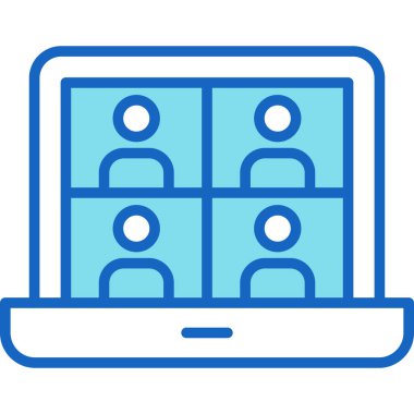 çevrimiçi toplantı vektör simgesi düzenlenebilir