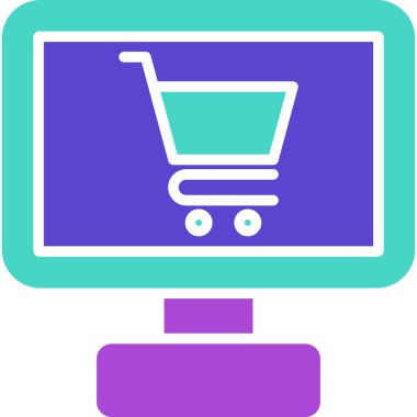 İnternetten alışveriş. vektör illüstrasyonu