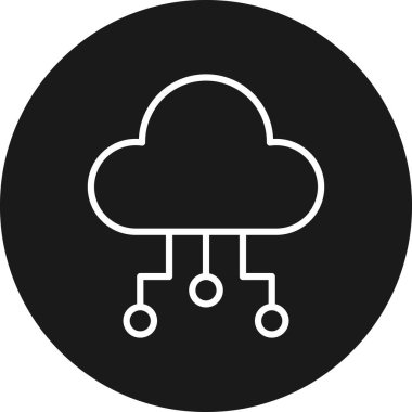 bulut hesaplama simgesi, vektör illüstrasyonu