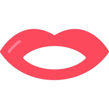 dudak vektörü düz renk simgesi