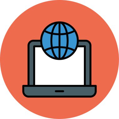 - İnternet. Web simgesi basit illüstrasyon