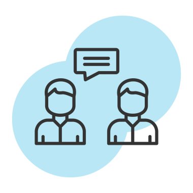 Konuşma baloncuklarıyla konuşan insanların vektör simgesi.