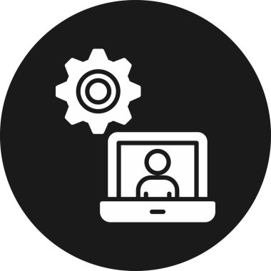 Dizüstü bilgisayar simgesi vektör çizimi