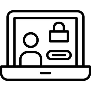 Bilgisayar monitörü kilidi simgesi, özet biçimi