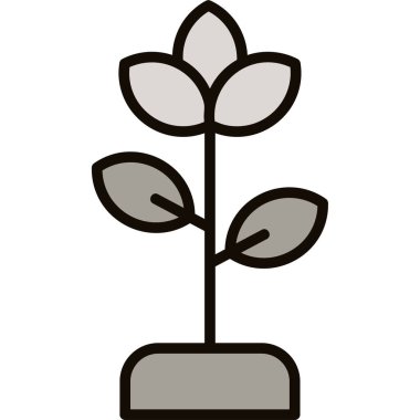 Çiçek bahçesi ikonu. Web için bitki vektör simgelerinin özet çizimi