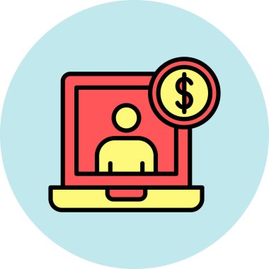 Bilgisayar. Web simgesi basit illüstrasyon