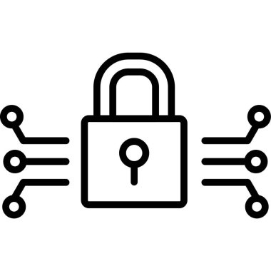 Güvenli kilit çizgisi vektör simgesi arzusu