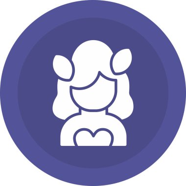 Kızım. Web simgesi basit illüstrasyon