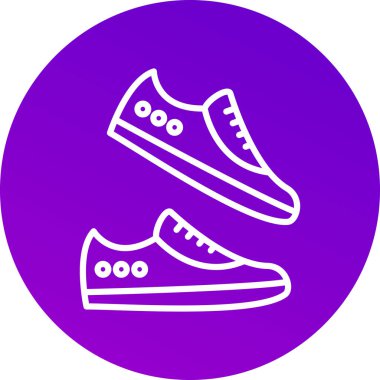 Spor ayakkabı simgesinin vektör illüstrasyonu