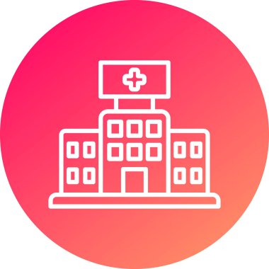 Hastane. Web simgesi basit illüstrasyon