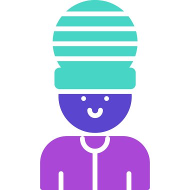 Mavi şapkalı bir adamın vektör çizimi