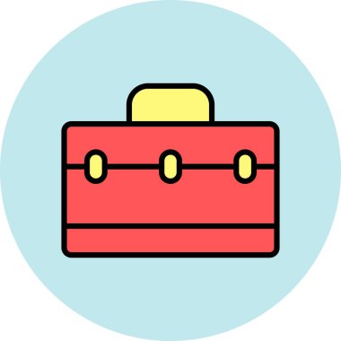 Bavul. Web simgesi basit illüstrasyon