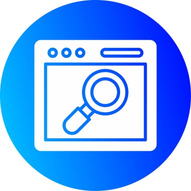 Mavi renkli daire vektör ikonu dizaynlı büyüteç