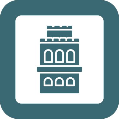 Bina. Web simgesi basit illüstrasyon