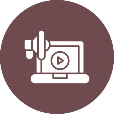 Düz stil izole edilmiş video oynatıcı simgesi. vektör, eps