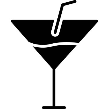 Kokteyl cam ikonu. Web tasarımı için basit bir kokteyl içecek vektör simgesi çizimi