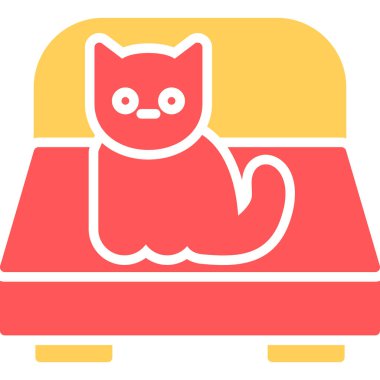 Kedi. Web simgesi basit illüstrasyon