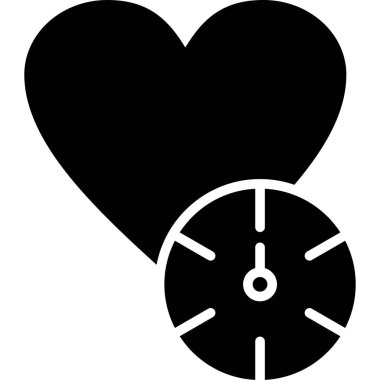 kalp ile saat, vektör illüstrasyon