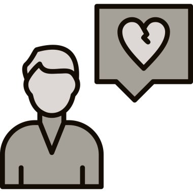 Aşk. Web simgesi basit illüstrasyon