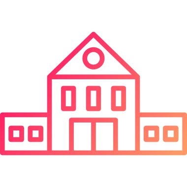 Bina. Web simgesi basit illüstrasyon