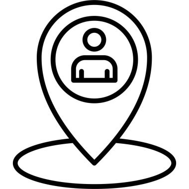 konum haritası pin simgesi ana hat biçiminde