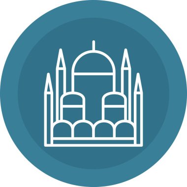 Benzersiz modern şehir vektör simgesi, cami