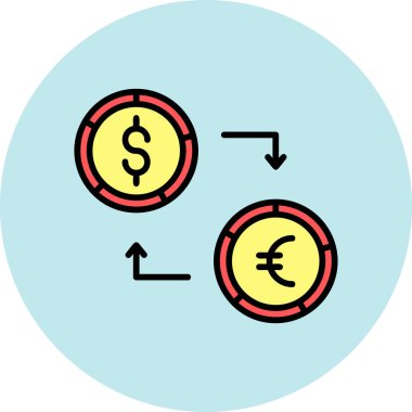 Para için. Web simgesi basit illüstrasyon