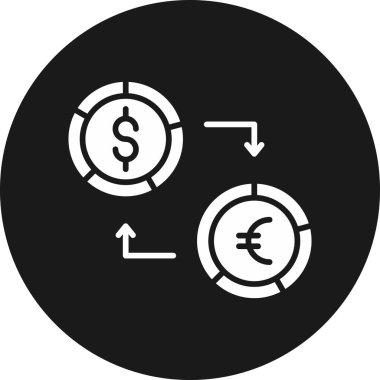döviz değişim simgesi vektör illüstrasyonu