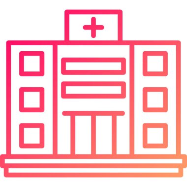 Hastane simgesi, vektör illüstrasyonu