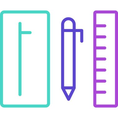 renk çizgisi silgi simgesi beyaz arkaplanda izole edildi. Kalem çizimi. Eğitici aletler. Eğitim okulu sembolü. renkli illüstrasyon