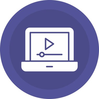 Web simgesi, bilgisayarın vektör illüstrasyonu