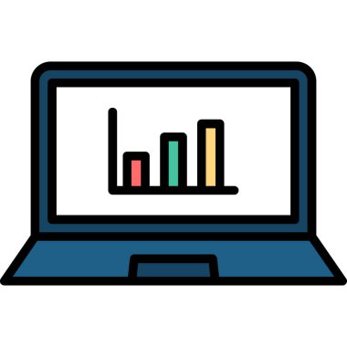 grafik simgesi olan dizüstü bilgisayar, vektör tasarımı