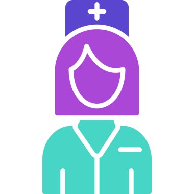 Hemşire hanım. Web simgesi basit illüstrasyon