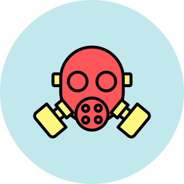 gaz maskesi simgesi, özet çizimi