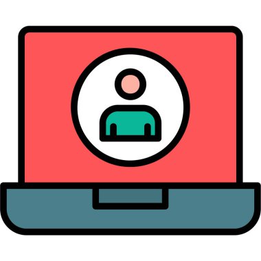 Dizüstü bilgisayar simgesi vektör çizimi