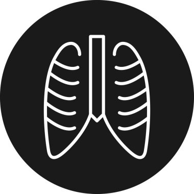 akciğer simgesi vektör illüstrasyonu