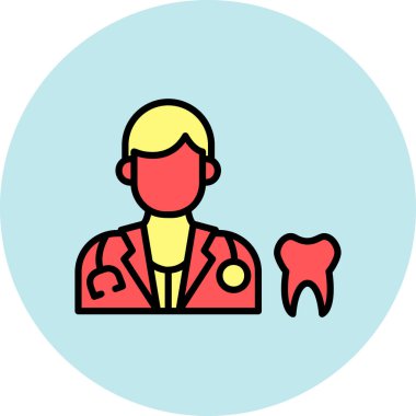 Diş hekimi modern simgesi, vektör illüstrasyonu