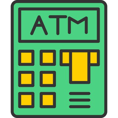 ATM kutsal kişilerin resmi, vektör çizim