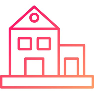 Bina. Web simgesi basit illüstrasyon